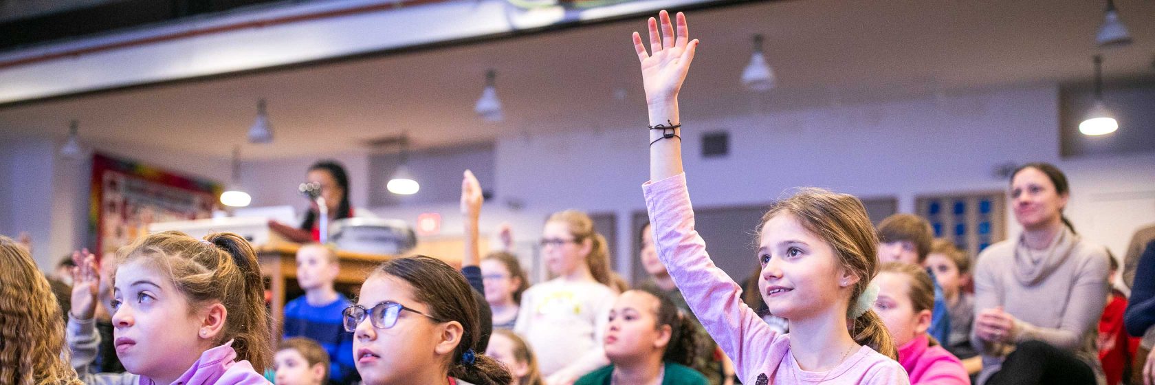 Students at an assembly.