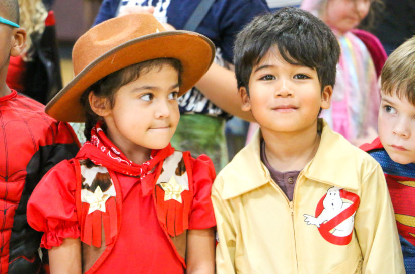 Students dressed up in costumes