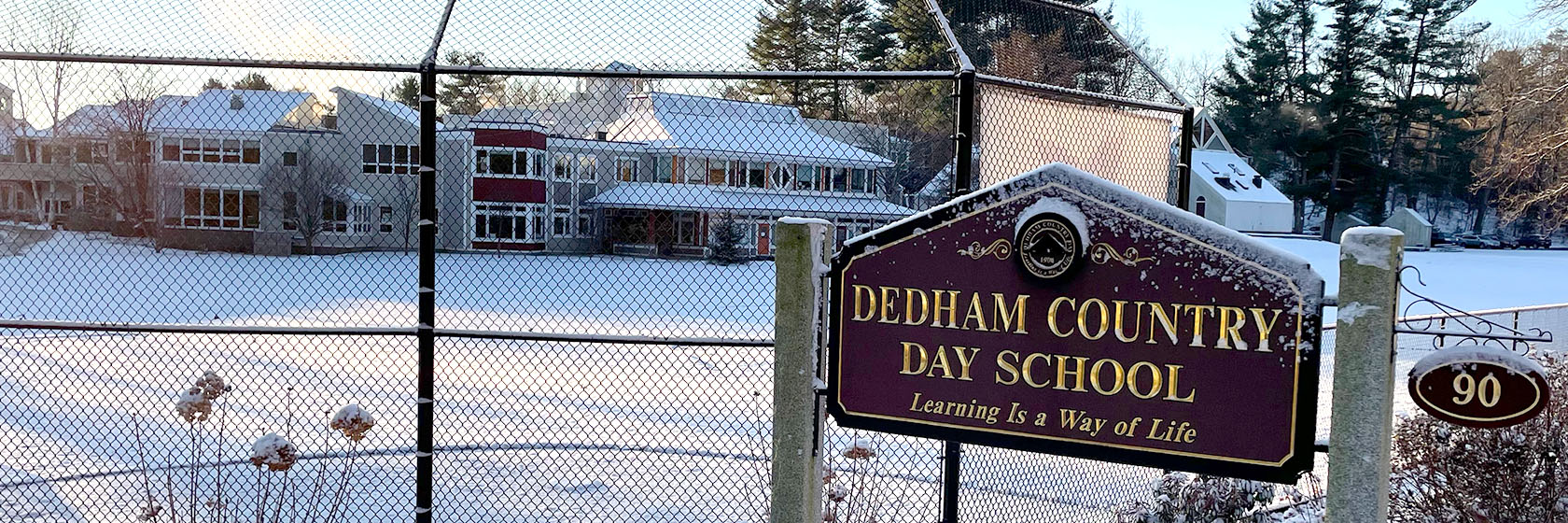 Winter view of Dedham Country Day School