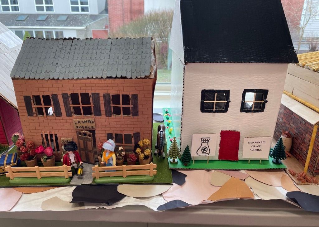 Colonial trade shop replica created by 3rd grade students