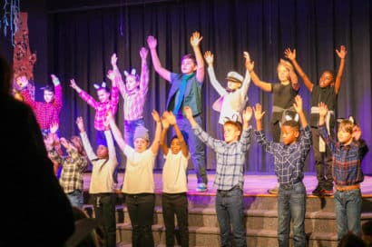 Grade 4 class play performers take a bow