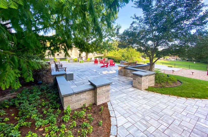 An exterior patio on the DCDS campus.