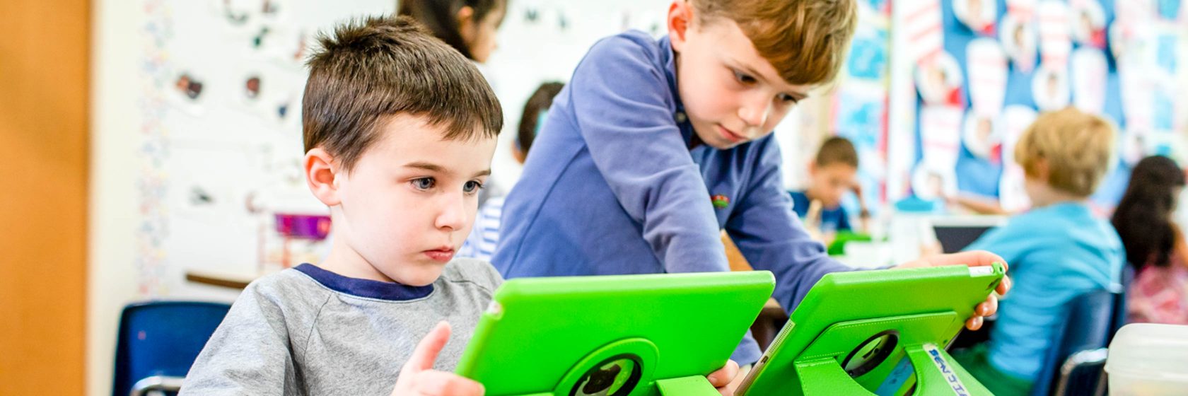 Students using their iPads.