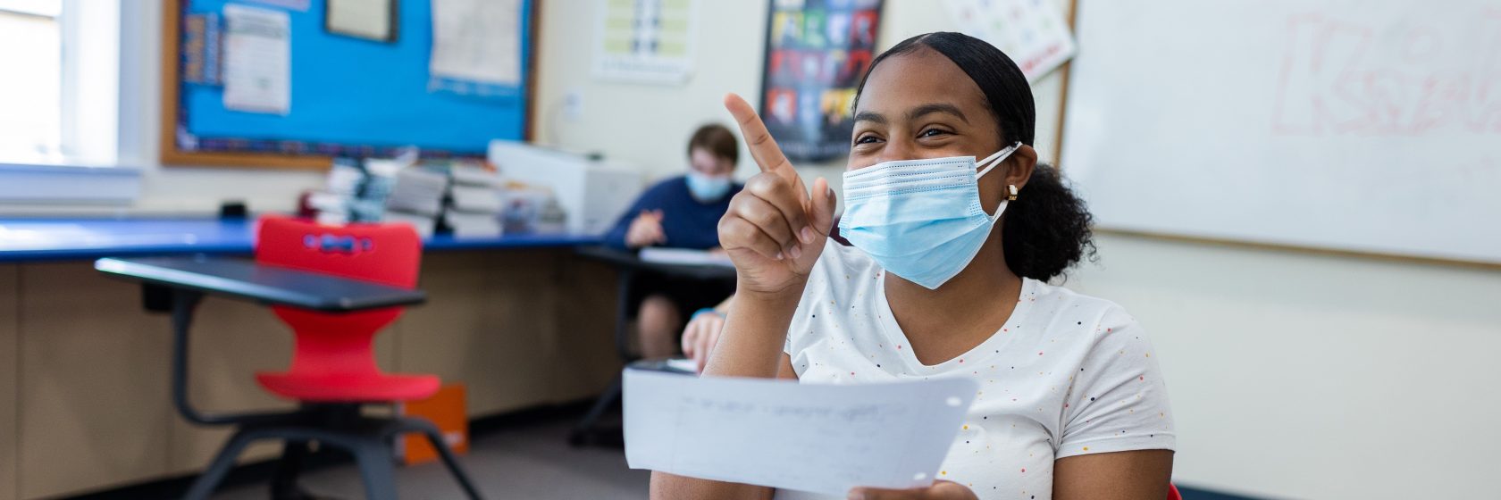 Student of color in classroom