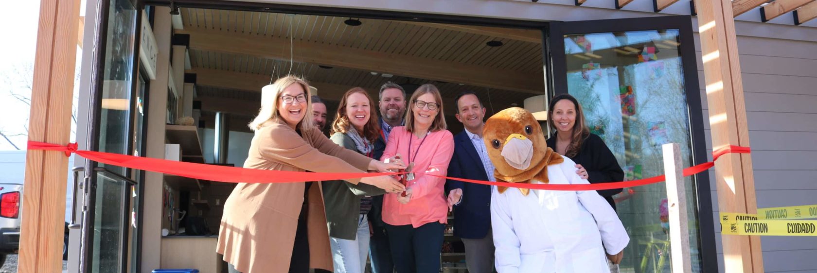 Ribbon cutting for the new science center.
