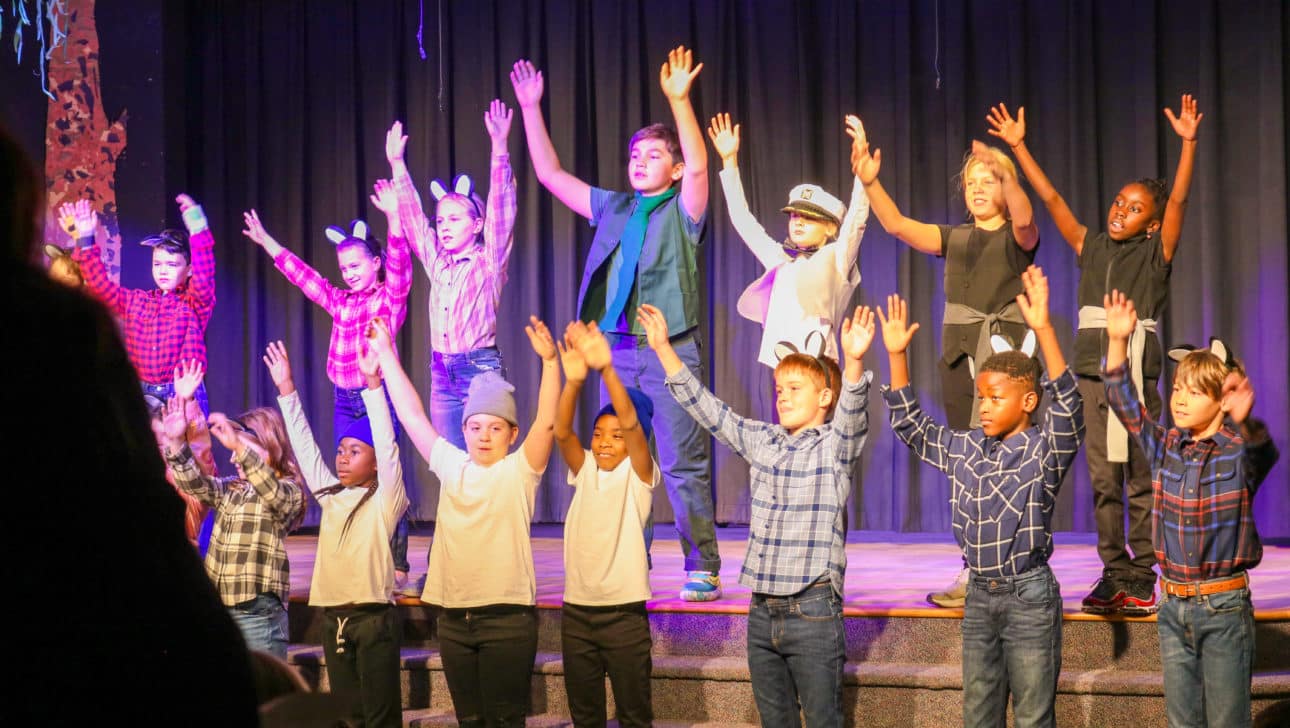 Grade 4 class play performers take a bow